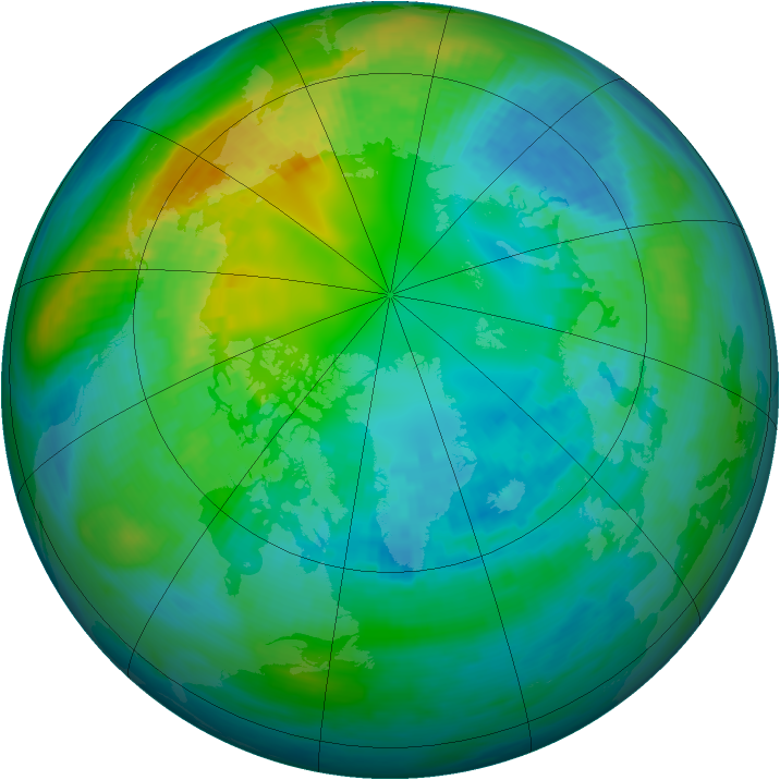 Arctic ozone map for 23 October 1980